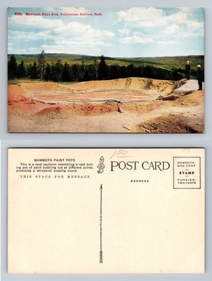 Yellowstone, WY-Wyoming, Mammoth Paint Pots Bubbling Mud Pools Vintage Postcard