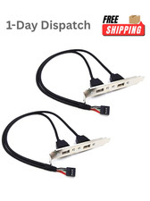 .2 Pack USB 2.0 9 Pin Header to Dual USB Rear Panel Bracket Cable