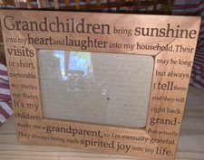 "Grand Children Bring Sunshine" Wood Frame 91/5" By 7 1/4" With Glass Window
