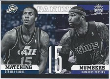 2012-13 Panini Matching Numbers DERRICK FAVORS Jazz DeMARCUS COUSINS Warriors