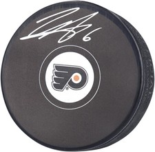 Travis Sanheim Philadelphia Flyers Signed Hockey Puck