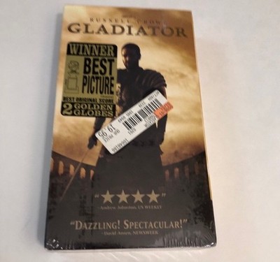 Gladiator VHS 2000 Movie Russell Crowe Joaquin Phoenix Ridley Scott NEW Sealed
