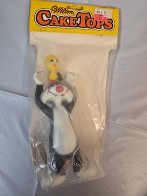 Vintage 1979 WILTON SYLVESTER & TWEETY BIRD 6'' CAKE Top Topper in Package NOS