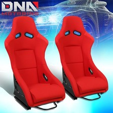 37. 5h X 23w X 25d Pair Fiberglass Fabric Fixed Position Racing Bucket Seats