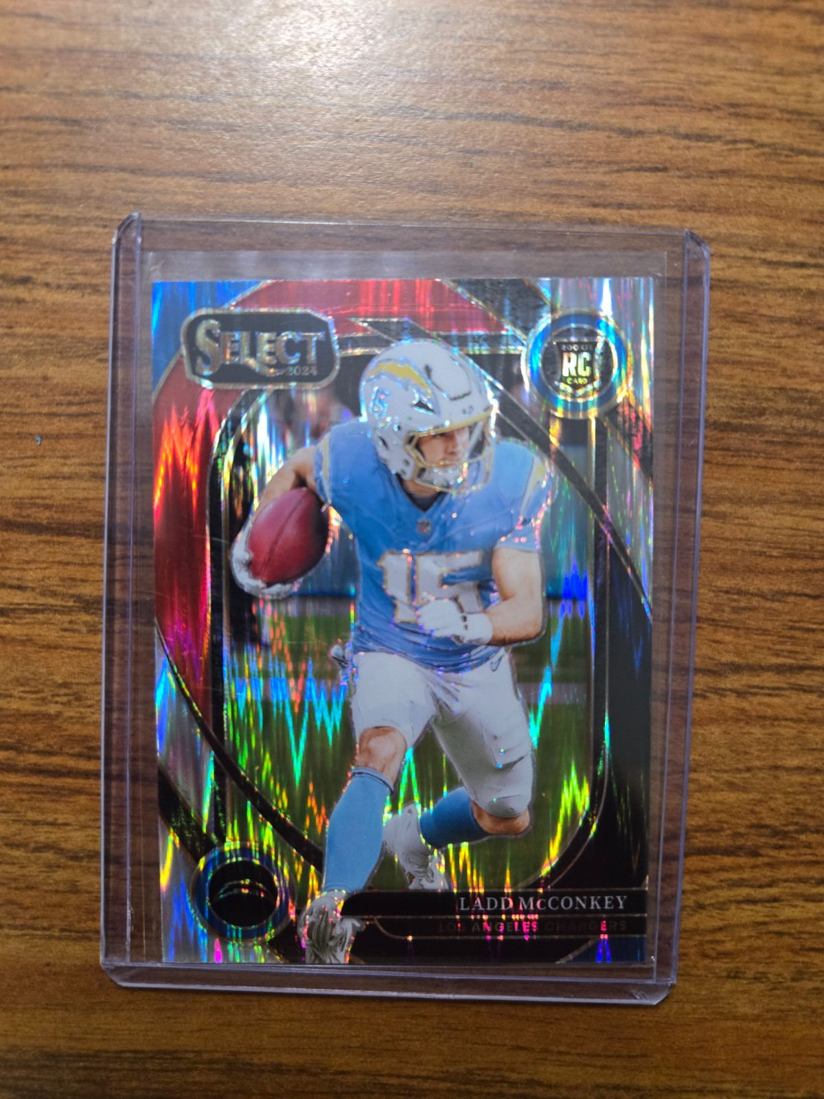 2024 Panini Select - Club Level Ladd McConkey #268 Black & Red Shock Prizm (RC)