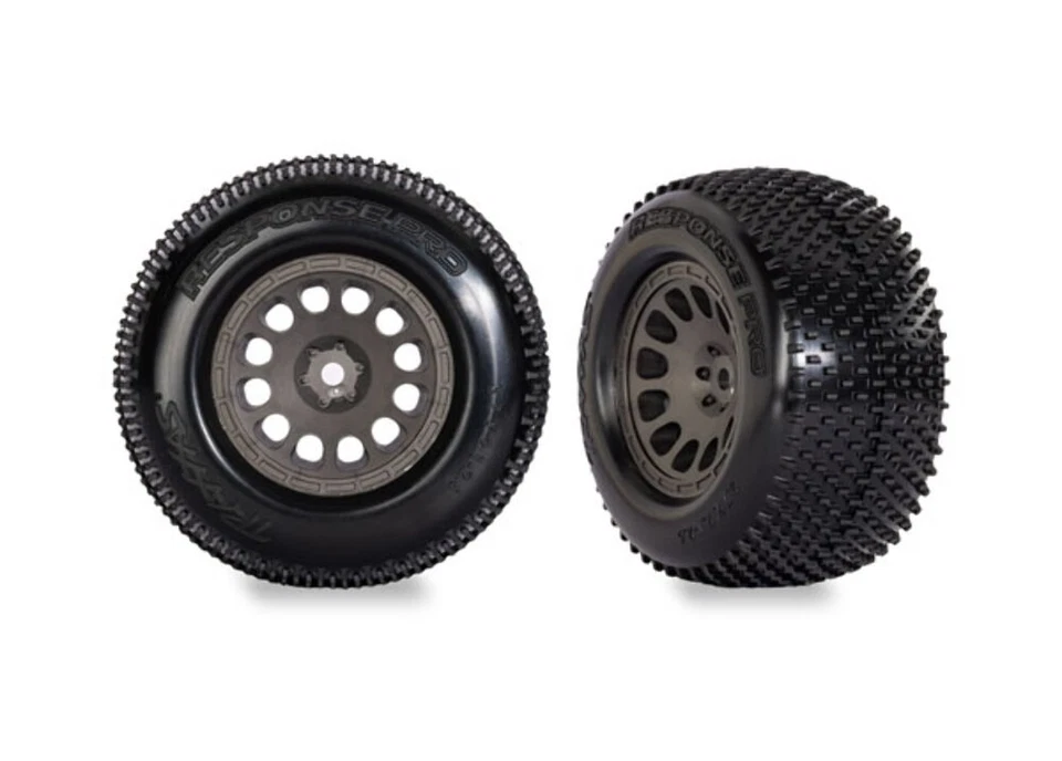 Traxxas 10774-GRAY Mini XRT Response Pro Tires Charcoal Gray Wheels PreMounted - Image 1 of 1