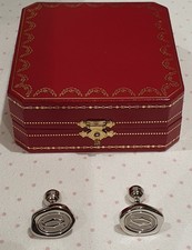 Cartier Cufflinks Wax Seal Sterling Silver 925, barely worn, authentic