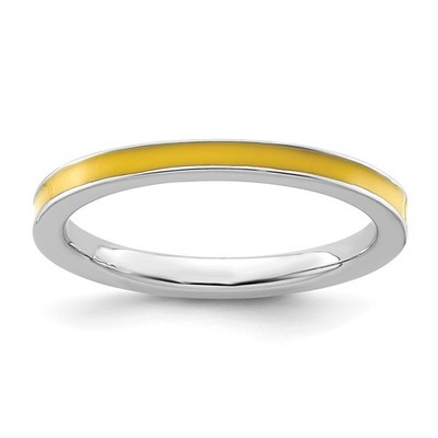 Sterling Silber Ring vorsteckbar Expressions gelb emailliert 2,25 mm - Größe 6