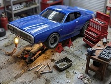 XLNT TYCO Metallic Blue Dodge R/T Charger Slot Car