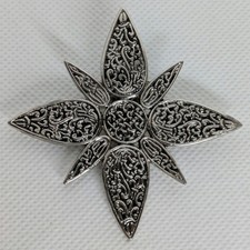 John Hardy Tie Clip Scarf Clip Hair Clip Signed JH Bali Silver Tone