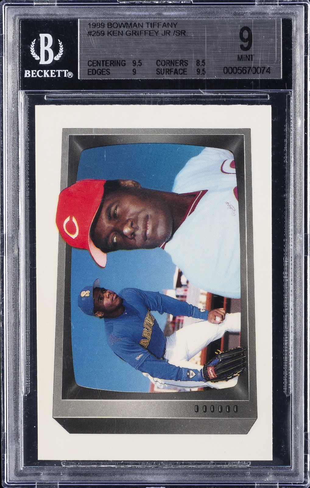 1989 BOWMAN TIFFANY #259 KEN GRIFFEY JR. / SR. BGS 9