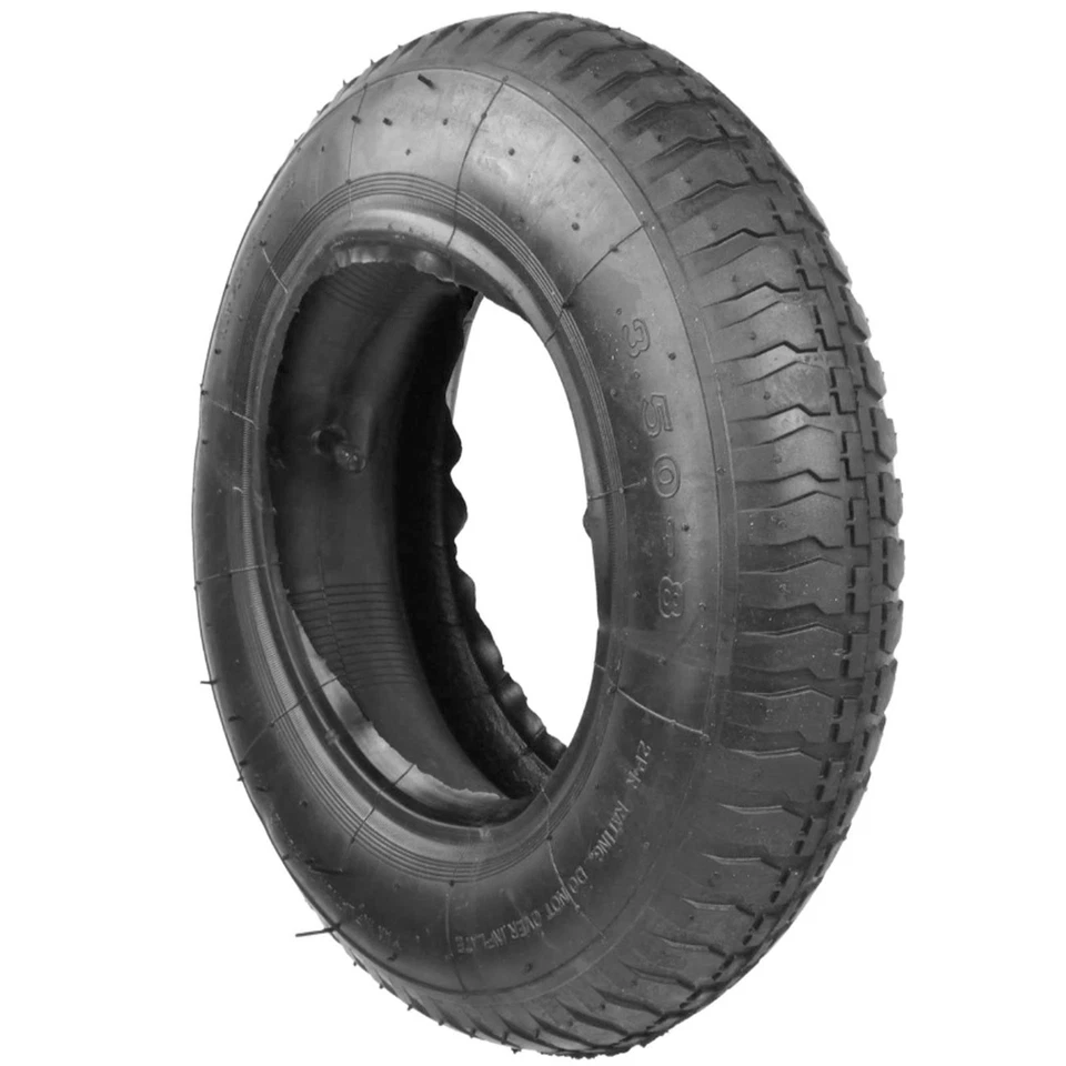 Reifen mit Schlauch 3.50-8 Zoll für Schubkarren Sackkarren Gartengeräte - Bild 2 von 3