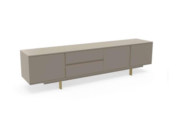 Luxus Wohnwand Tv StäNder Rtv Lowboard Holz Wohnzimmer Beige MöBel-image