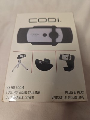 CODi Falco A05020 HD 1080P Webcam USB Plug & Play Auto Focus Dual Mic for PC Mac