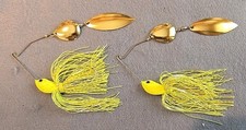 2 ~Nories 3/4 oz Spinnerbait Deep Range Crystal S +Bend Arm CWGG Gold Chartreuse
