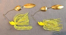 2 ~Nories 3/4 oz Spinnerbait Deep Range Crystal S +Bend Arm CWGG Gold Chartreuse