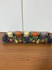 Vintage decorative wine grape table top candle holder See Pics