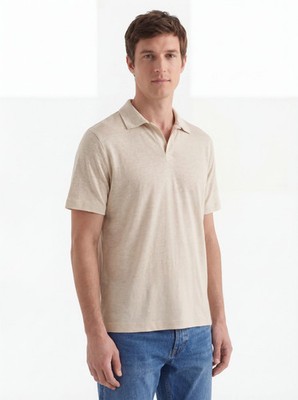 Saint Barth Herren Poloshirt Kurzarm Hellbeige 