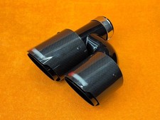 TERMINALE SCARICO DOPPIO UNIVERSALE CARBONIO LUCIDO 60mm IN - 101mm OUT (1 pz)