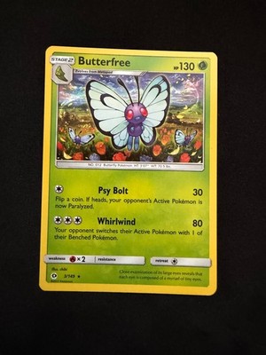 Butterfree 3/149 Rare SM Base Set Pokemon Near Mint