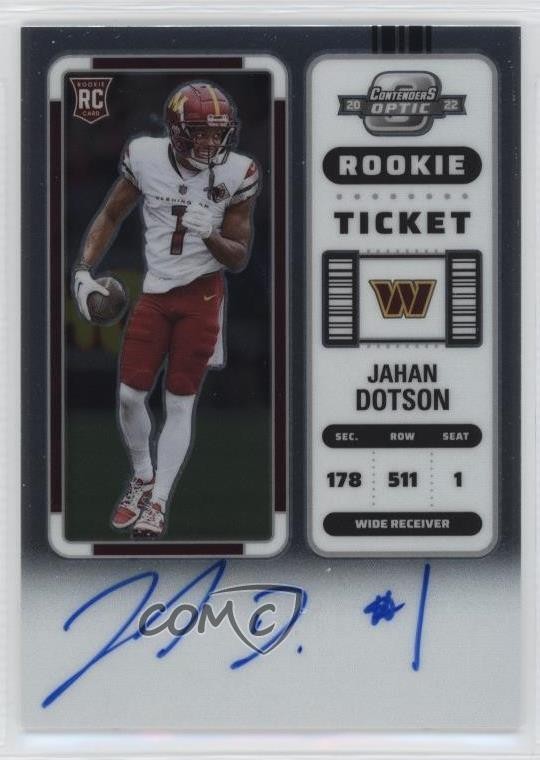 2022 Panini Contenders Optic Ticket RPS Jahan Dotson #121 Rookie Auto RC 1k54