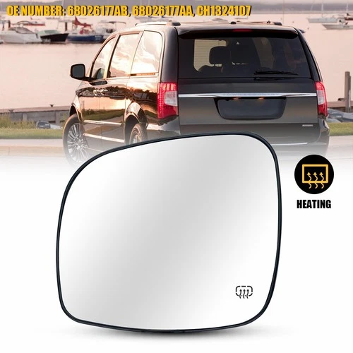 Left Mirror Glass Heated For 08-16 Dodge Grand Caravan Chrysler Town Country EXV