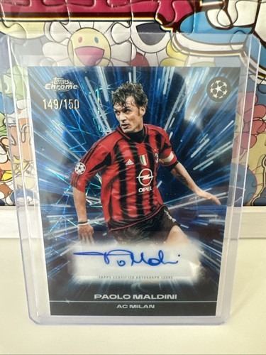 Topps Chrome UCC 25/26 Paolo Maldini Blue Lazer Auto /150 AC Milan