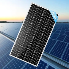 200W Solar Panel PV Watt 12V Monocrystalline Battery Charger For Home RV Boat US