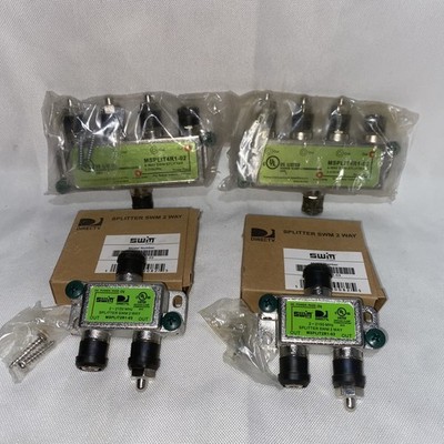 Lot of 4 DirecTV MSPLIT4R1-01 & MSPLIT2R1 4-way SWIM Splitter DTV Direct 4 Way