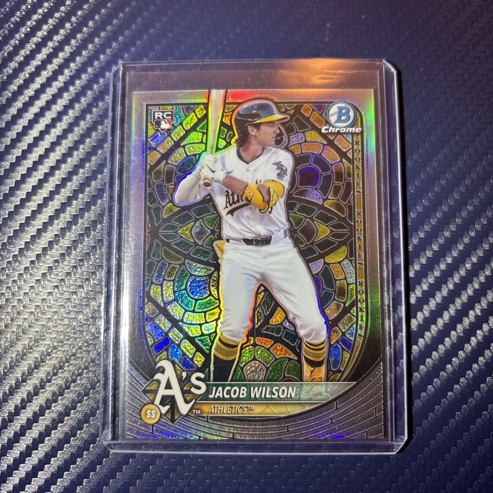 2025 Bowman Chrome Jacob Wilson Etched In Glass Variation RC #1 Athletics