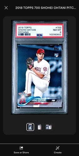 2018 Topps Shohei Ohtani #700 "Pitching" Rookie Card PSA 8 NM-MINT