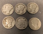 1940-D 1941-D 1942-D 1943-D 1944-D 1945-D Denver Mercury Dimes 90% Silver