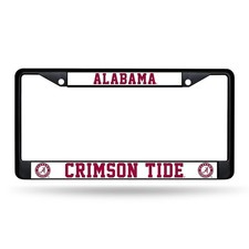 University Of Alabama Crimson Tide License Plate Frame Tag Cover Black Chrome M University Of Alabama Crimson Tide License Plate Frame Tag Cover Black Chrome M