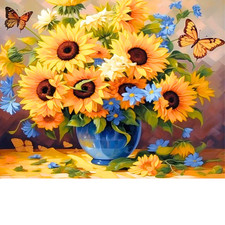 Strahlende Sonnenblumenpracht: Diamond Painting Set ohne Bilderrahmen 40 x 30 cm