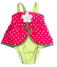 Gymboree One Piece Baby Girl Flower Swimsuit. Size 6-12 months.