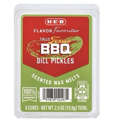 HEB True Texas BBQ Dill Pickles Scented Wax Melts New in Package 2.5 oz. 6 Pack