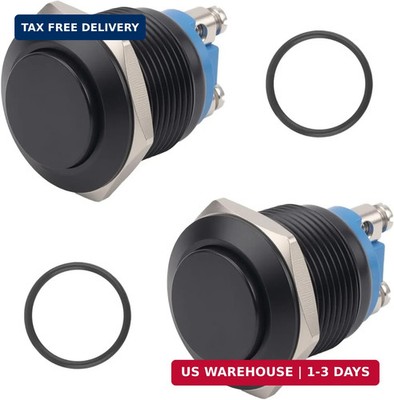 3/4'' 19mm Momentary Push Button Switch,2PCS Water-Resistant Horn Button Switch w