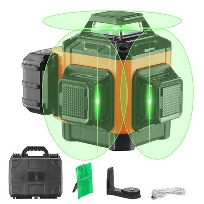 [New]100ft Self Leveling Laser Level,Manual Green 3 x 360° Cross Line Laser,Manu