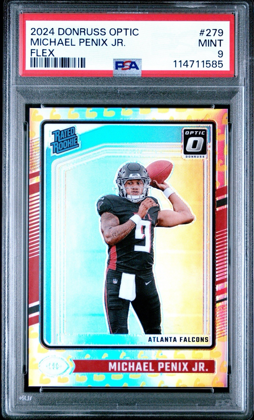 2024 Donruss Optic Flex Michael Penix Jr. ROOKIE /149 #279 PSA 9 MINT RC