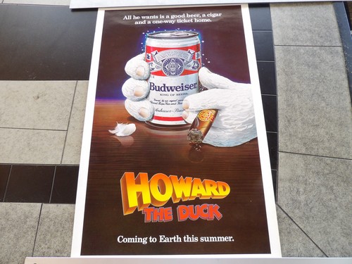 Rare Budweiser beer "Howard The Duck" Movie poster 14" x 22"