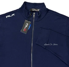Ralph Lauren RLX Navy Blue Full Zip Jacket Cotton Blend Mens XL