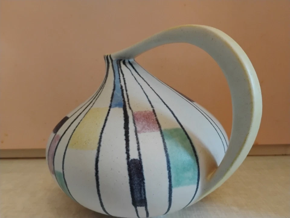 Ruscha Krugvase 50er Jahre Keramik Form 313 handgemalt top - Bild 2 von 4