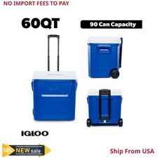 Igloo 60 QT Laguna Ice Chest Cooler with Wheels, Blue New