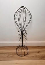 Twisted Metal Coiled Wire Hat Stand Wig Rack Display Metal Ribbon 20.5" VTG