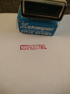 Vintage Shachihata Xstamper Confidential Pre-Inked Re-Inkable Stamp