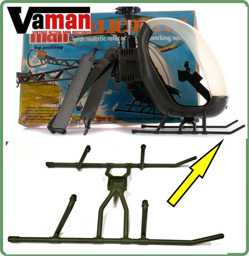 Vaman vintage Action Man Repro Helicopter Green Skids (Skids ONLY)