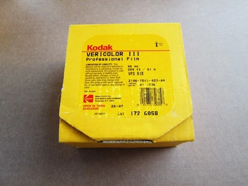 Kodak VPS-3 Vericolor III 46mm 127 format 200ft C-41 Color Negative Expired 1996