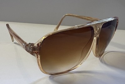 Vintage Taiwan ROC Aviator Style Translucent Brown Frames Gradient Lenses