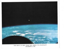 Vtg THE MOON AS SEEN FROM THE GEMINI VII SPACECRAFT DECEMBER 8, 1965 Photo NASA 