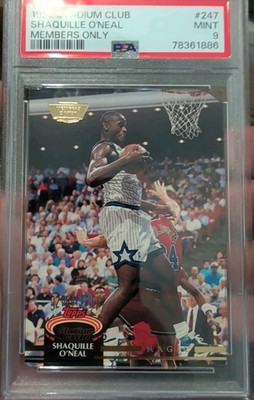 1992 Topps Stadium Club Basketball Shaquille O'Neal #247 Members Only PSA 9